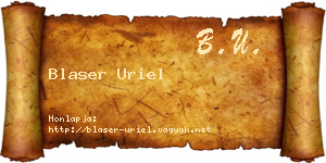Blaser Uriel névjegykártya
